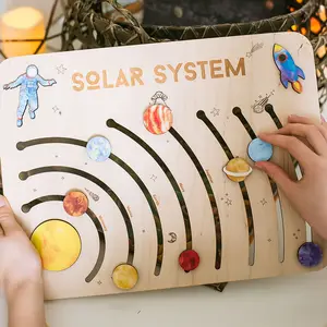 Jouets Montessori Puzzles en bois pour tout-petits, planètes du système solaire, plateau de puzzle, apprentissage de l'illumination, jouets éducatifs, cadeaux