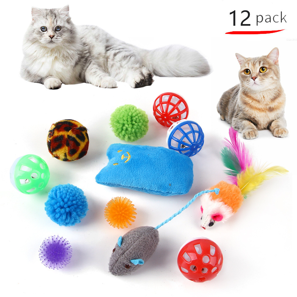 12 packs de jouets pour chats-D