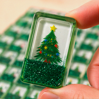 JOYF Ensemble de Mahjong Américain Festif de Noël, Tuiles en Acrylique Scintillantes pour 4 Joueurs, Cadeau de Luxe pour les Fêtes, Jeu de Table avec Emballage Boîte