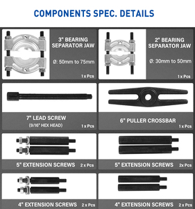 12 pièces ensemble d'outils d'extraction de roulement extracteur de séparateur de roulement et extracteur Kit outil d'extraction de retrait de roulement - Product Image 3