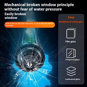 Portable 3-en-1 Kit d'outils d'urgence de sécurité automobile Mini brise-vitre marteau coupe-ceinture de sécurité avec plaque d'immatriculation <span class=keywords><strong>mobile</strong></span> - Product Image 3