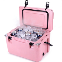 Glacière isotherme portable moderne de haute qualité 25L en PE rotomoulé, étanche, pour aliments et pêche, avec panneau solaire, réutilisable, pour 7 jours de conservation de la glace