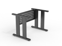 Cadre de bureau en métal à double pied avec panneau de connexion perforé, base robuste pour poste de travail de bureau