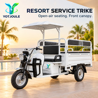 YOTJOULE Kendaraan Roda Tiga Listrik untuk Penumpang, Trike Antar-Jemput Resort, E Rickshaw, Kendaraan 3 Roda dengan Kanopi dan Kursi Bangku
