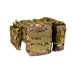 DFU122 Cinturón Táctico MOLLE para Entrenamiento y Cosplay con 4 Bolsas de Accesorios, Camuflaje Negro, Plataforma MOLLE para Herramientas - Product Image 4