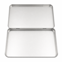 Boîte en métal étamé mat 177x107x15mm rectangulaire avec logo personnalisé imprimé, boîte à charnières pour cartes postales, cartes-cadeaux, maquillage