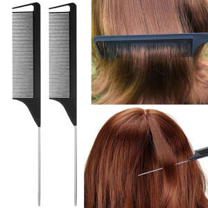 Ensemble de brosses à cheveux <span class=keywords><strong>Topsy</strong></span>, outils pour les queues de cheval, brosse à picots pour démêler, brosse de contrôle des bords, peignes à queue de rat en métal, coiffure rose/noir - Product Image 5