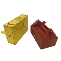 Boîte cadeau haut de gamme en carton doré, emballage personnalisé avec logo imprimé, emballage de luxe haut de gamme pour pâtisserie, gâteau, pain avec poignée