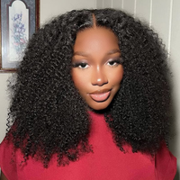 Perruque 12A 100% Cheveux Humains, Perruque Frontale avec Fermeture en Dentelle Suisse, Perruques Frontales HD 13x4 Bouclées Crépues pour Femmes Noires