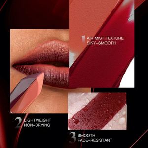 ครีมมิเนอรัลซอฟท์แมทท์แบบสองสี 2-in-1 ลิปสติกเนื้อซอฟท์มิสต์ติดทนนาน ไม่เหนียวเหนอะหนะ ลิปมัดประกายมุกสีรุ้ง - Product Image 3