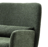 Fauteuil moderne en tissu vert pin français Chaise de loisirs convertible durable Pieds en métal pour le salon