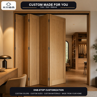 Porte pliante moderne haut de gamme en panneau de bois massif avec barre supérieure ignifugée sur mesure pour villa, placard, chambre d'hôtel, cloison
