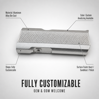 Boîtier de lampe torche LED en alliage d'aluminium sur mesure OEM, moulé sous pression, usiné CNC, anodisé, étanche IP67, coque de corps, vente en gros d'usine