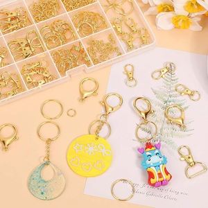 Kit de porte-clés avec fermoirs mousquetons, crochets pivotants et chaînes d'extension pour projets de bricolage et fabrication de bijoux - Product Image 5