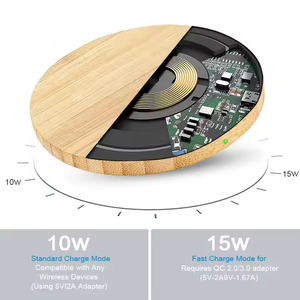 Chargement sans fil en bois, utilisation multi-scènes, facile pour votre escorte de téléphone portable, il fonctionne sur n'importe quel modèle - Product Image 2