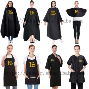 Capas de Peluquería con Logotipo Personalizado para <span class=keywords><strong>Barber</strong></span>ía, Delantales Negros para Salón, Toallas, Alfombrilla para Silla, Pinzas para el Cabello, Capa de Corte de Pelo para <span class=keywords><strong>Barber</strong></span>ía - Product Image 2