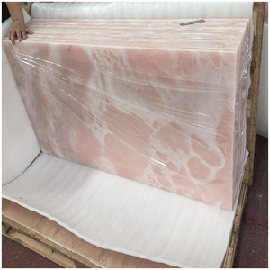 Carreaux de sol et de mur en marbre rose onyx poli 24''x12'' pour villas de luxe et hôtels grandioses, designs d'intérieur - Product Image 4
