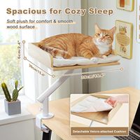 Lit de bureau pour chat robuste, lit pour chat pour bureau 360 °   Hamac rotatif pour chat avec housse amovible et lavable, hauteur réglable