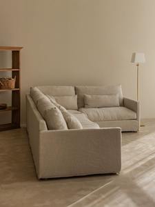 Canapé en tissu de style Wabi-sabi, en lin, amovible, lavable, en coton et en lin, petit siège pour la maison, siège pour chambre d'hôtes, salon - Product Image 2