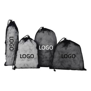 Hot Sale Wholesale Custom Logo and Size Drawstring Mesh <b>Bag</b> Eco Polyester Net Drawstring Fruit <b>Vegetable</b> Storage <b>Bag</b> - Product Image 1