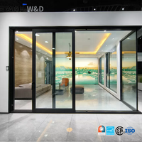 Porte coulissante en verre pour salle de conférence de bâtiment de bureaux, porte coulissante moderne en verre et aluminium avec certification NFRC CSA