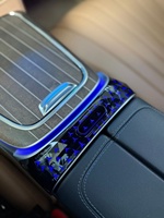 Kit d'amélioration de l'éclairage d'ambiance pour Mercedes Classe C C260L GLC : Garniture de console centrale en cristal et cache-haut-parleur lumineux