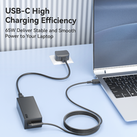 Chargeur USBC 65W pour Dell Lenovo HP Acer Asus Samsung Tablet 65W Type C Chargeur pour ordinateur portable Certification CE FCC ROHS Qualité supérieure