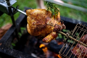 Brocheta de Acero Inoxidable <span class=keywords><strong>para</strong></span> Barbacoa de Carbón de 1000 mm, 8 kg, Portátil, Antiadherente, Resistente, <span class=keywords><strong>para</strong></span> Asar al Aire Libre - Product Image 5