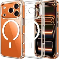 Coque de téléphone magnétique transparente pour iPhone 18 17 Pro Max Air 16 15 14 Plus 13 12 11, coque rigide transparente d'origine