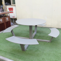 Ensemble de table et chaises de pique-nique en acier galvanisé pour extérieur, idéal pour jardin et parc - Vente en gros usine