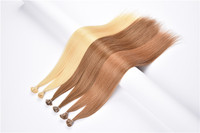 Extensions de cheveux vierges en gros, double épaisseur, européennes, kératine, blanchies, pré-collées, I-Tip