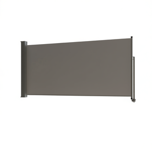 Gray Patio Retractable Side Awning 47.2"x118.1" Manual Wall Mounted Outdoor Shelter Modern Design Aluminum <b>Frame</b> - Product Image 1