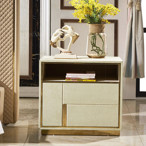 Contemporary Metal <b>Mirrored</b> Leather Bedroom Furniture Minimalism Style Luxury Night Stand VLIPE-BST-05-BELOVED Luxury Night Stan - Product Image 4