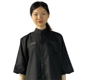 Chuyên Nghiệp Salon Tóc Stylist Smocks Thợ Cắt Tóc Đồng Phục Với Snap Closure, Không Thấm Nước Thợ Làm Tóc Unisex Quần Áo Làm Việc