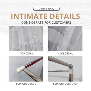 Princesse lit auvent rideau confortable Double couche 4 ouvertures <span class=keywords><strong>moustiquaire</strong></span> décorative drapé filet filles maison porte décoration - Product Image 5