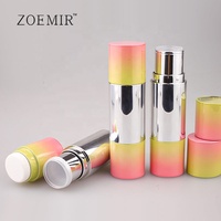 Tube vide double embout pour stick blush et contour avec applicateur, emballage stick correcteur crémeux double tête dégradé argenté