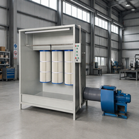Cabine de peinture électrostatique manuelle à moteur PLC avec filtre de récupération détachable et entraînement par moteur