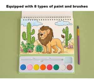 迷你水粉画套装和水彩涂色书教育玩具创意游戏男女通用可定制颜色纸张材质 - Product Image 3