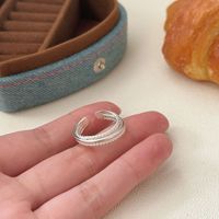 Bague géométrique mate en argent sterling S925 pour femme, version coréenne, cadeau, design élégant et délicat, luxe léger