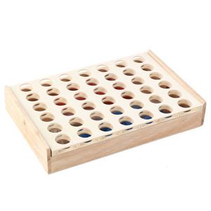 Jeu de société familial classique Tic Tac Toe, jeu de stratégie de table en bois, 4 en ligne - Product Image 5