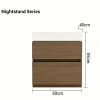 Table de Chevet Intelligente en Bois Massif, Assemblée, Multifonctionnelle avec Compartiment Caché, Table de Nuit Minimaliste avec Rangement Dissimulé et Verrou