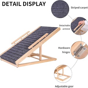 Escaleras de madera personalizadas para mascotas 2 en 1, rampa antideslizante plegable para perros y gatos para cama, sofá, coche, escalón ajustable para perros para mascotas pequeñas, medianas y grandes - Product Image 5