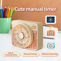 Nouvelles arrivées Minuterie visuelle de 60 minutes Compte à rebours mécanique Enseignement de la cuisine Minuterie de travail pour enfants avec support magnétique