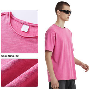 Camiseta de Hombre Casual Lisa 100% Algodón, Estilo Vintage Lavado, Oversize, 275 Gsm, de Alta Gramaje, con Efecto Desgastado, Venta al por Mayor Personalizada - Product Image 3