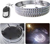 KingShowStar 12V double rangée de feux de dessous de caisse blancs illuminés par LED blanc pur à double rangée de feux de roue pour camion ATV voiture