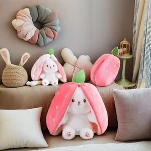 イースターぬいぐるみキャロットラビットフロッピーバニーぬいぐるみスタッフィングストロベリー変形バニーぬいぐるみ - Product Image 4