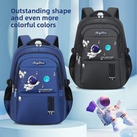 Mochila Escolar Unisex de Gran Capacidad, con Tiras Reflectantes, Transpirable, Duradera, con Correas Curvas, de Nailon, a la Moda