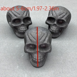 Calaveras de Shungita Talladas a Mano de Cristal Natural al por Mayor, Calaveras de Cristal para Regalo - Product Image 5
