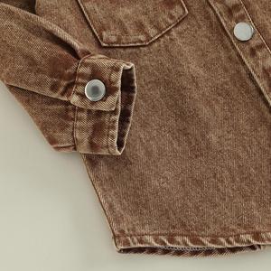 Vêtements pour enfants en gros, <span class=keywords><strong>manteau</strong></span> <span class=keywords><strong>printemps</strong></span>-automne, chemise en jean à manches longues pour garçons, vêtements pour bébés - Product Image 4