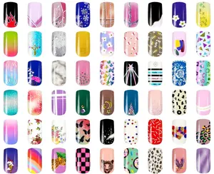 Pegatina personalizada para manicura, Fabricante de pegatinas 3D de marca de diseñador de lujo, Logo, Gel semicurado, tiras envolturas de esmalte de uñas